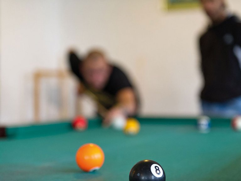 Nahaufnahme: eine Billiard-Szene